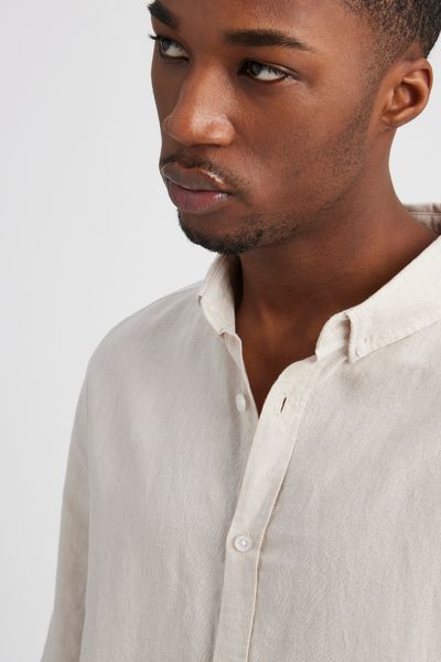 Chemise coton lin unie