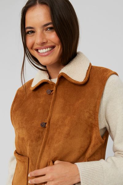 Veste sans manches suédine
