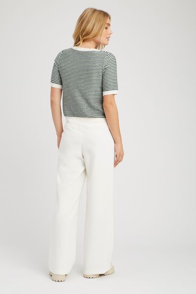 Pull col rond court bicolore