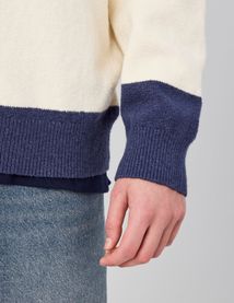 Pull col polo &agrave; rayures