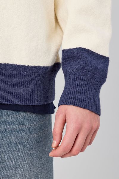 Pull col polo &agrave; rayures