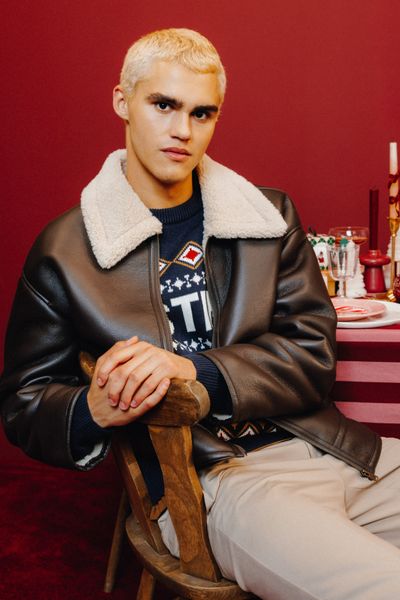 Blouson zippé col sherpa