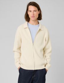 Cardigan zipp&eacute; col polo