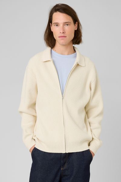 Cardigan zipp&eacute; col polo