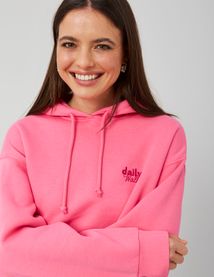 Sweat col capuche broderie poitrine