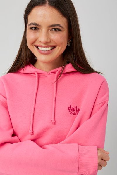 Sweat col capuche broderie poitrine