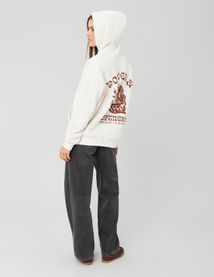 Sweat col capuche imprimé devant / dos