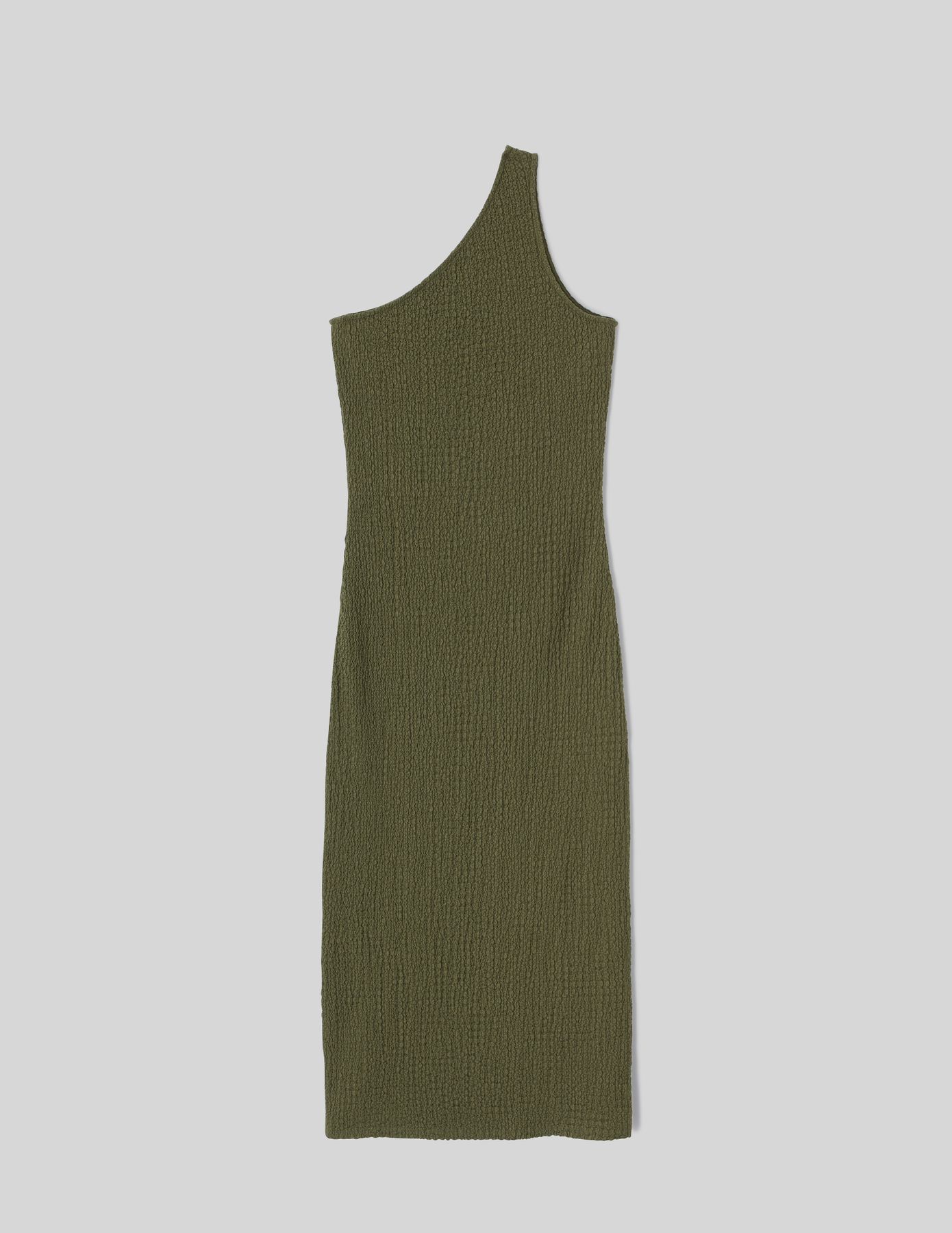 Robe longue asymétrique maille texturée