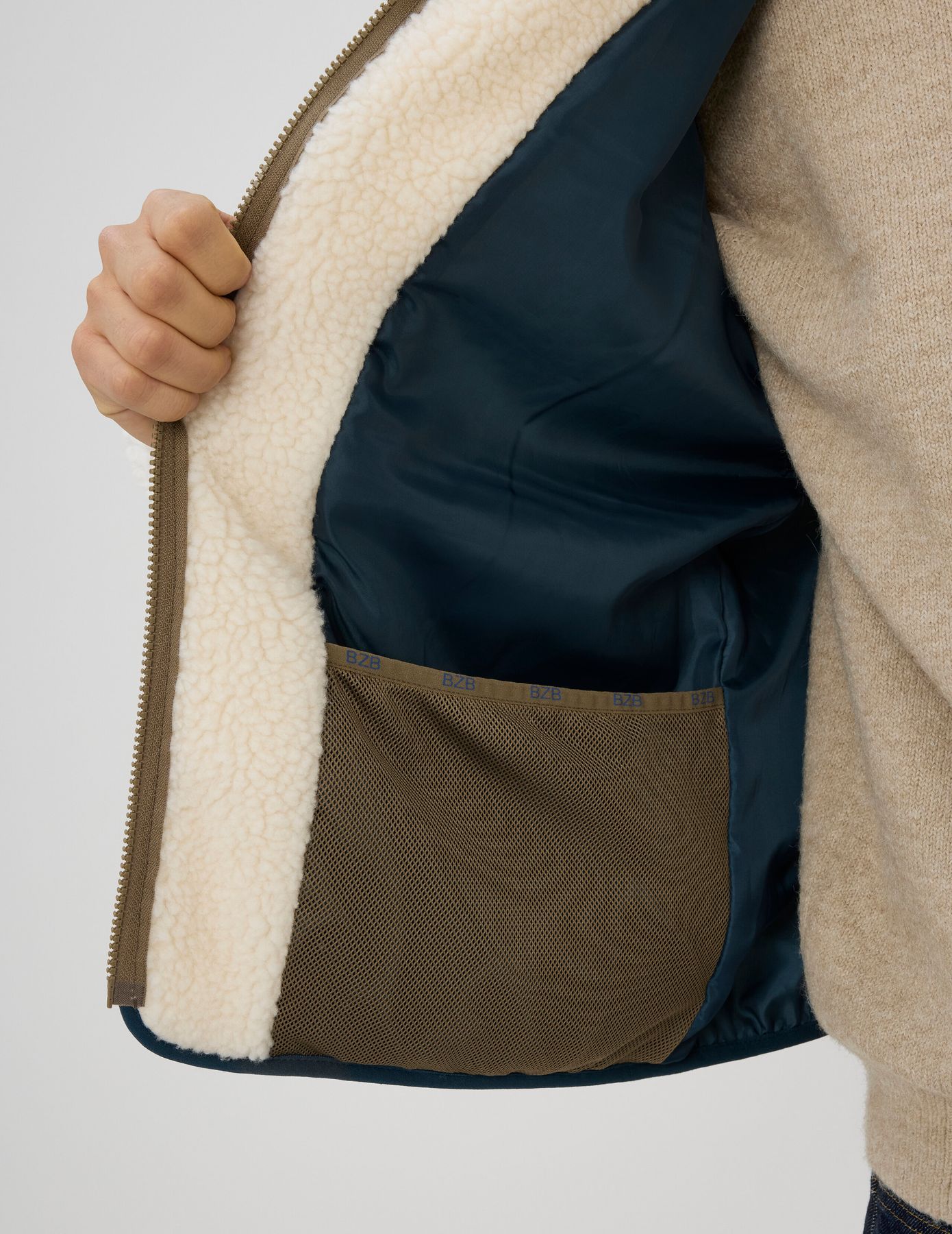 Veste sherpa zippée