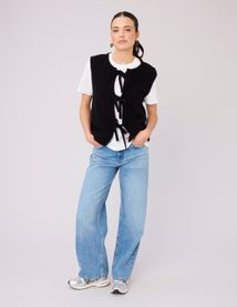 Gilet sans manche &agrave; n&oelig;uds