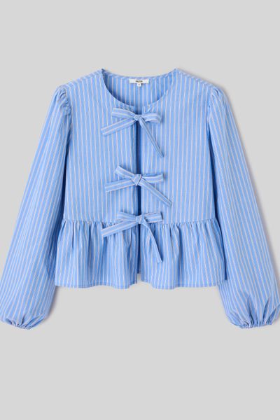 Blouse &agrave; nouer ray&eacute;e