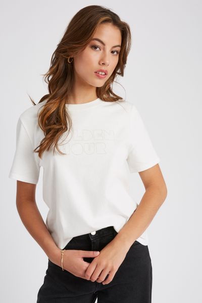 T-shirt brod&eacute; dor&eacute;