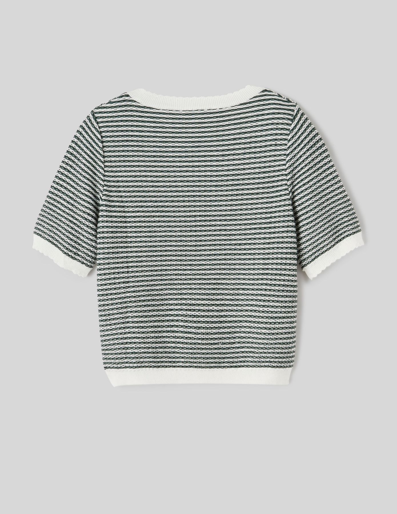 Pull col rond court bicolore