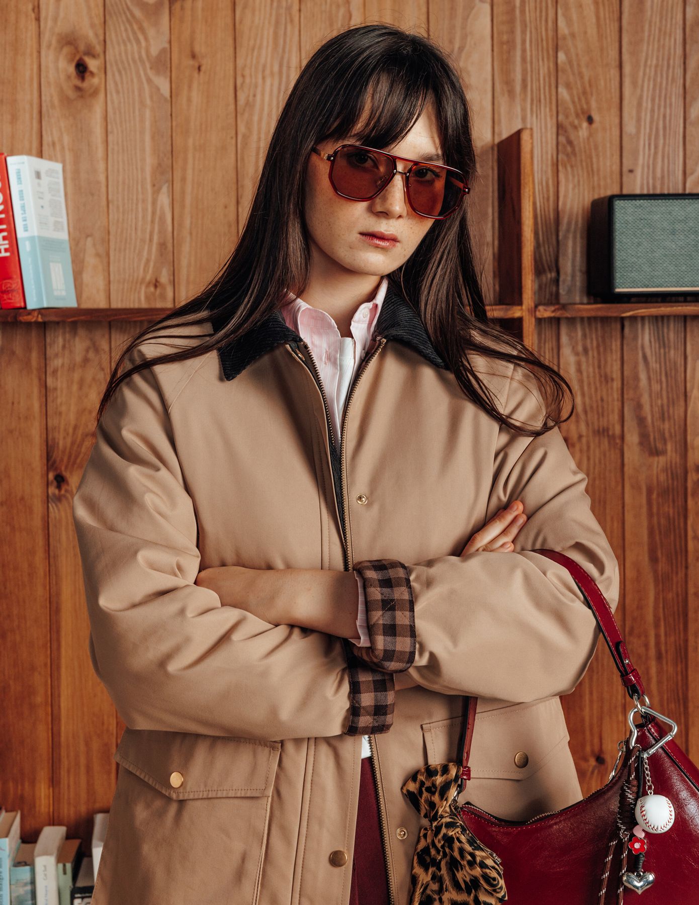 Veste avec col velours côtelé