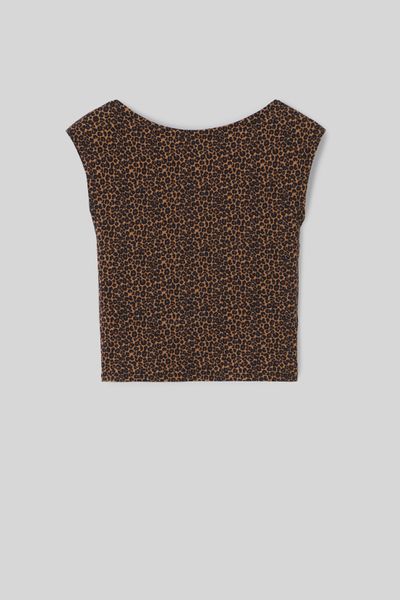 T-shirt dos nu imprimé