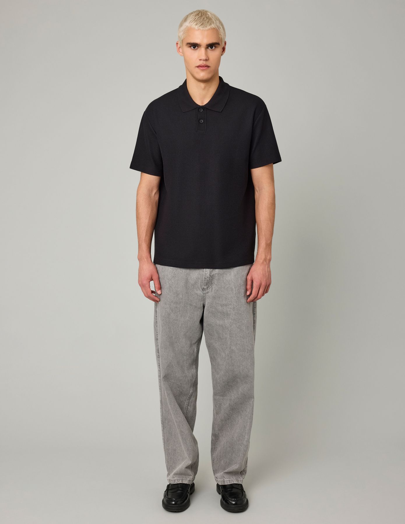 Polo maille gauffrée
