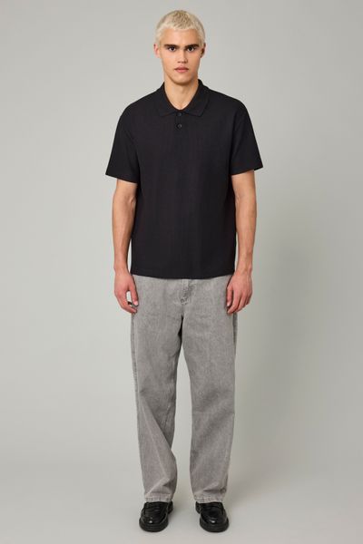 Polo maille gauffrée