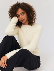 Gilet col rond fluffy