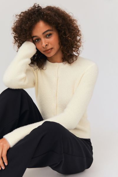 Gilet col rond fluffy