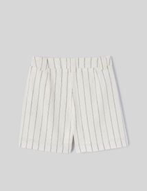 Short rayé en lin