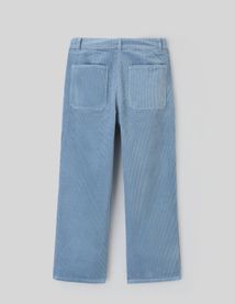 Pantalon wide leg velours cropped