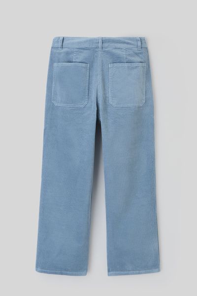 Pantalon wide leg velours cropped