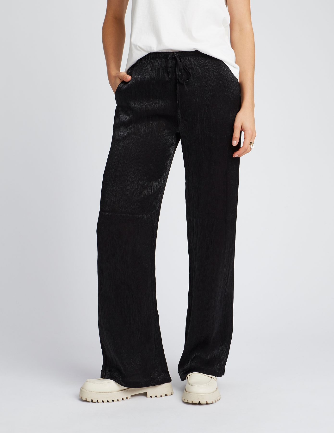 Pantalon satin plissé