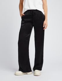 Pantalon satin plissé