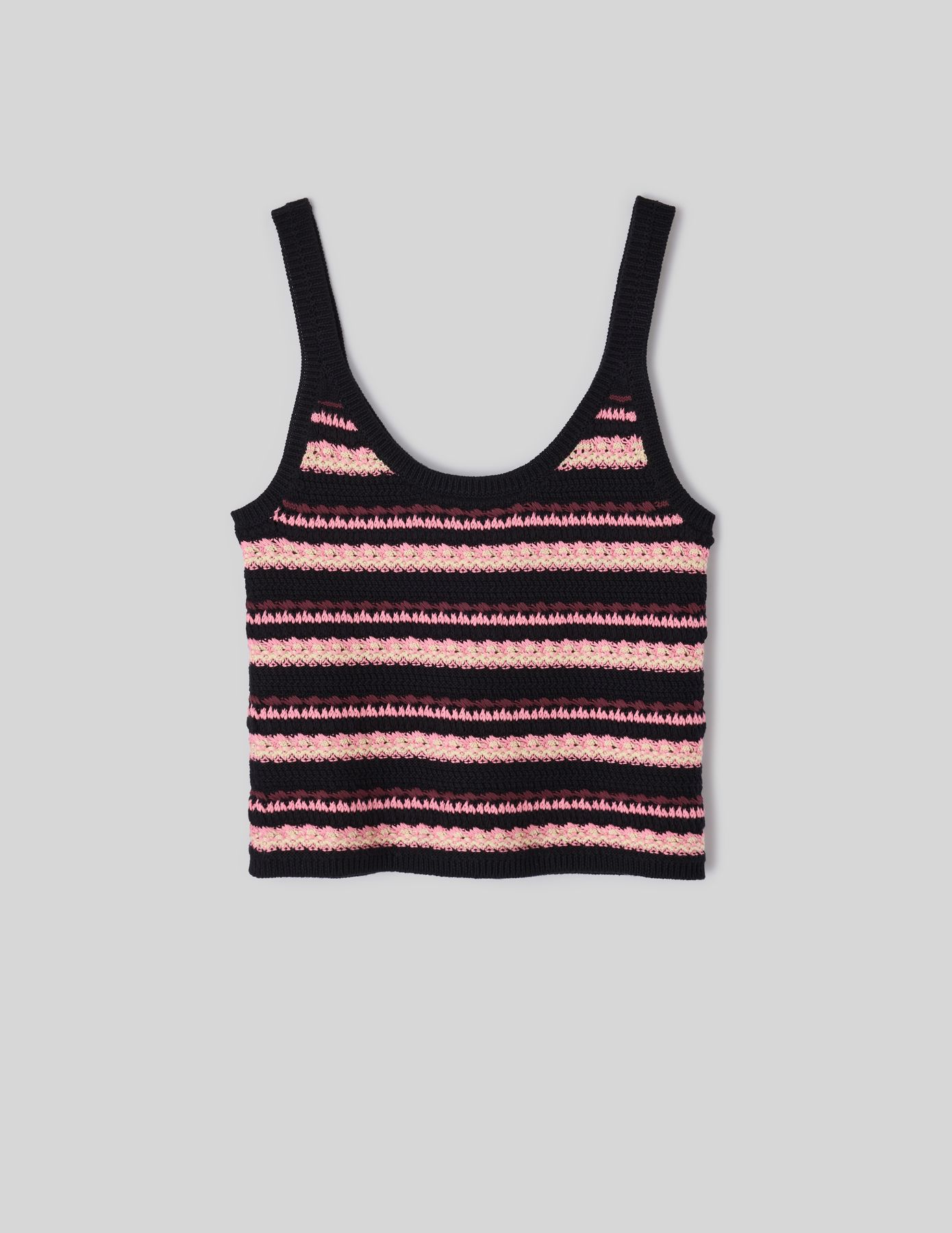 D&eacute;bardeur ray&eacute; en crochet multicolore