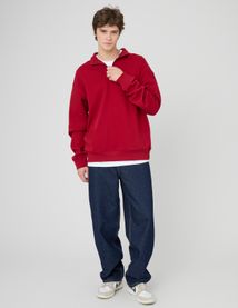 Sweat col montant avec broderie