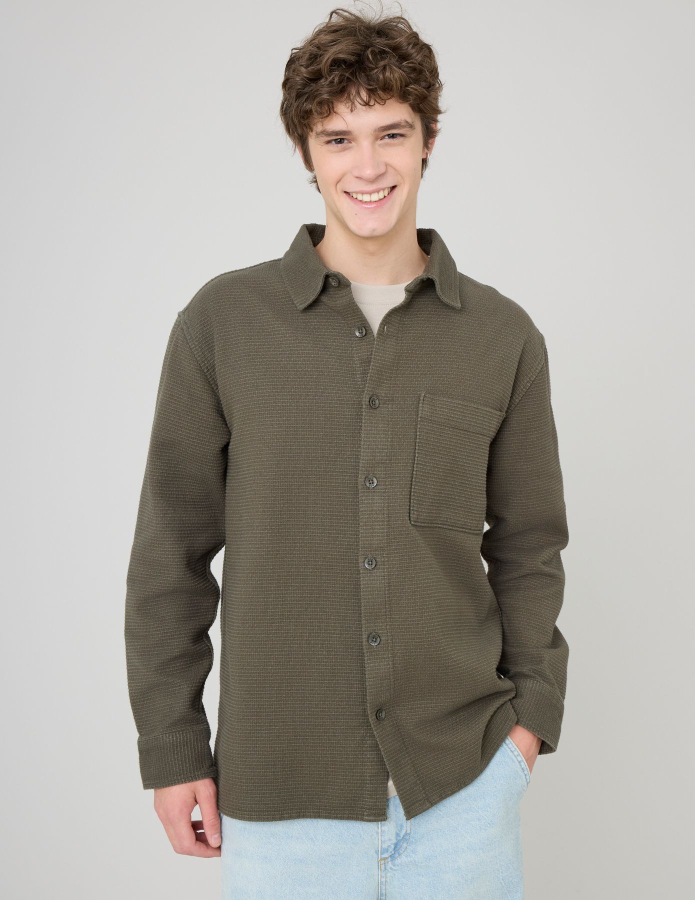 Surchemise texturée unie