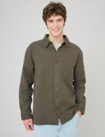 Surchemise texturée unie