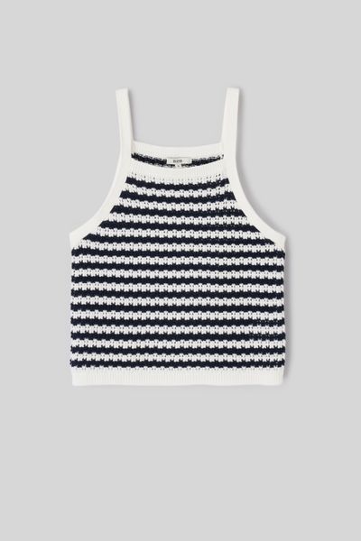 D&eacute;bardeur ray&eacute; en crochet