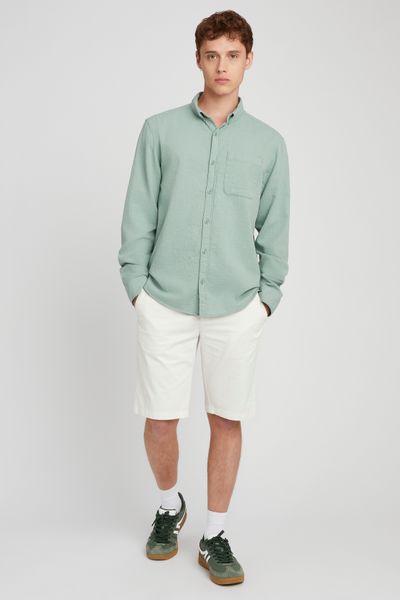 Chemise texturée unie droite