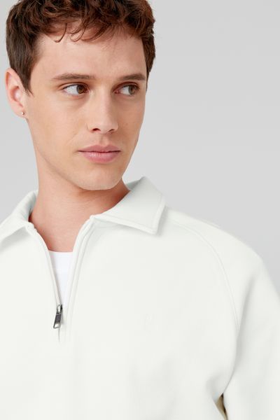 Sweat col polo zippé