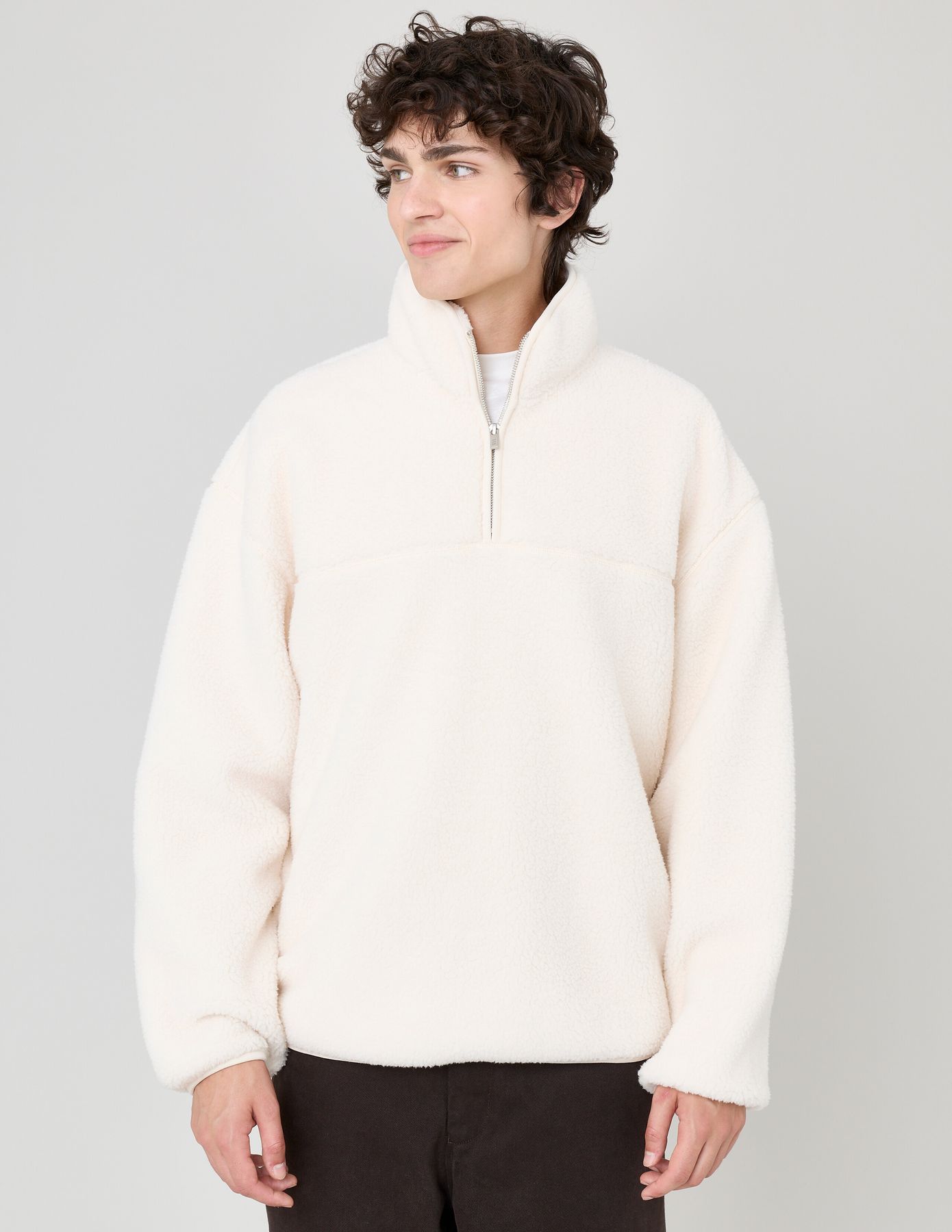 Sweat sherpa col montant zippé