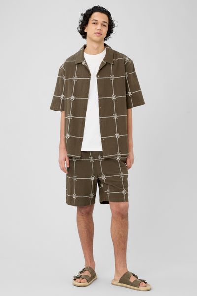 Chemise manches courtes brod&eacute;e