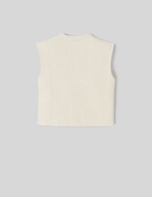 Top sans manches effet tweed