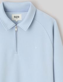 Sweat col polo zipp&eacute;
