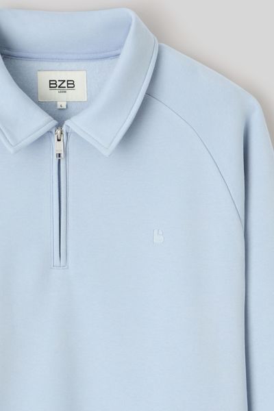 Sweat col polo zippé