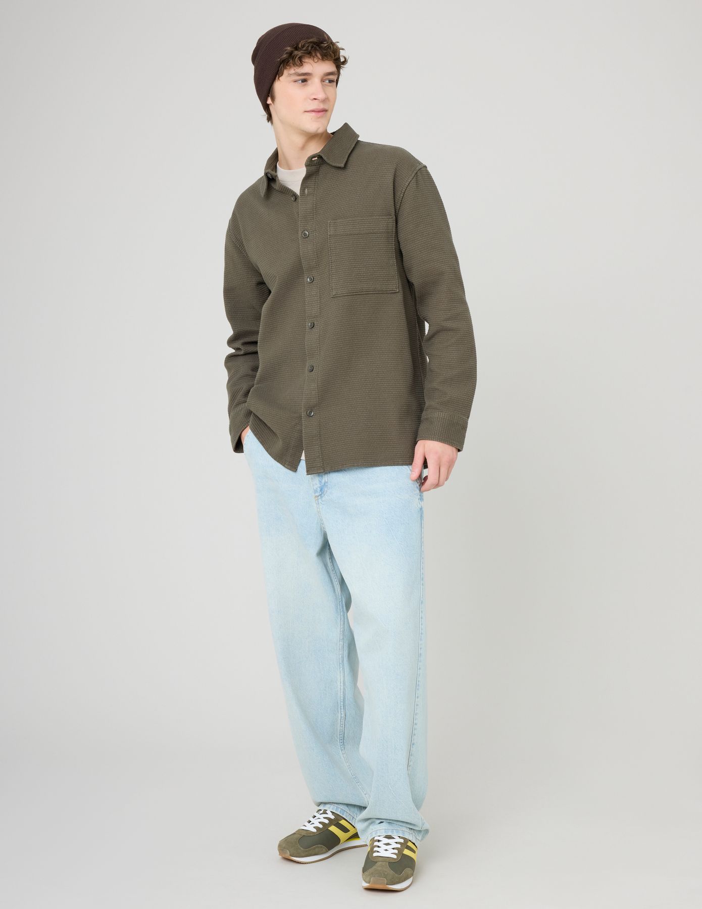 Surchemise texturée unie