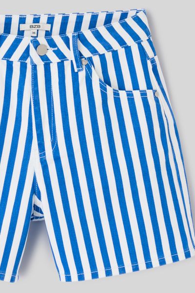 Short denim ray&eacute;