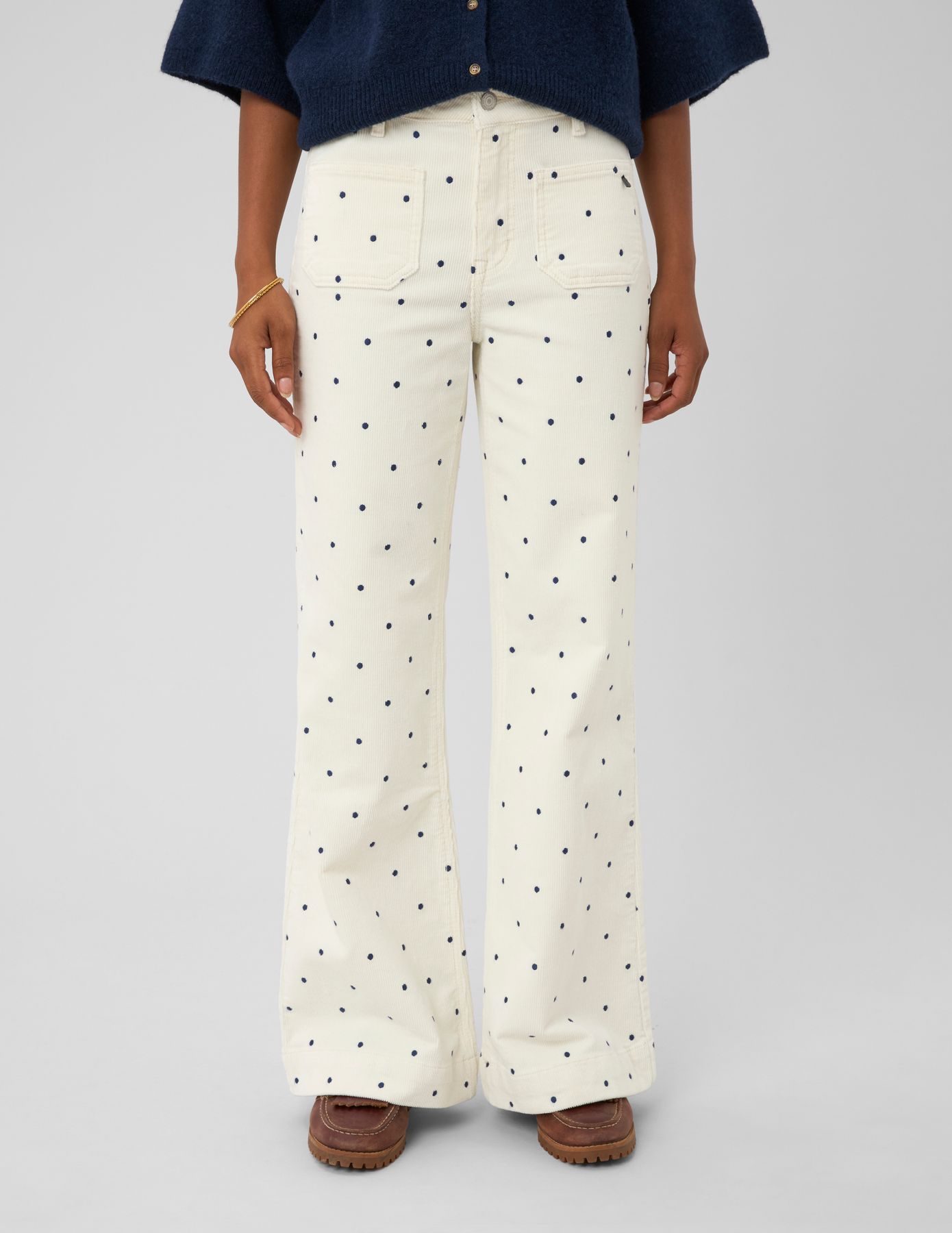 Pantalon imprim&eacute; coupe droite