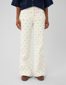 Pantalon imprim&eacute; coupe droite