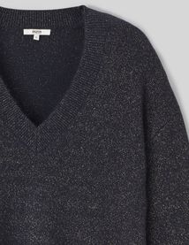 Pull col V pailleté