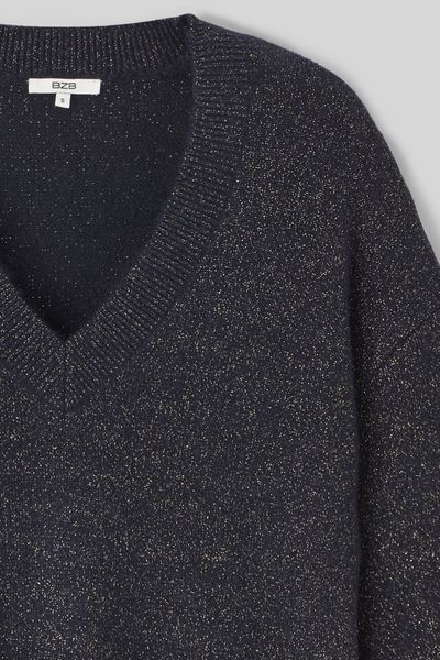 Pull col V pailleté
