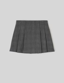 Jupe short plissée à carreaux