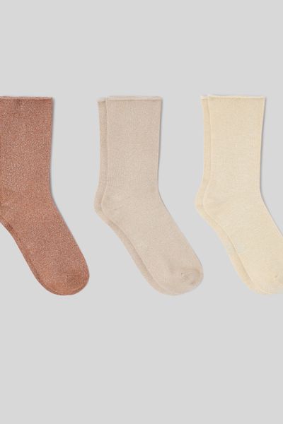 Lot de 3 paires de chaussettes &agrave; fil m&eacute;talis&eacute;