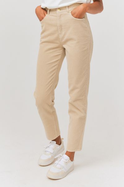 Pantalon mom en velours