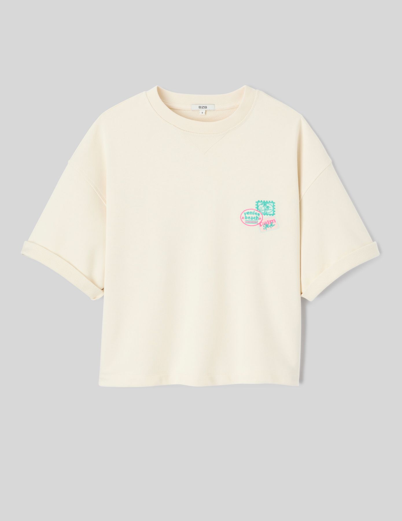 Sweat brod&eacute; manches courtes